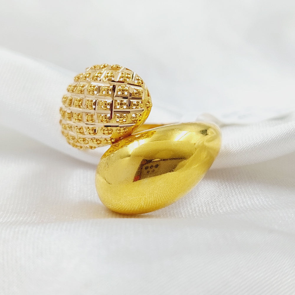 21K Gold Engraved Ring by Saeed Jewelry - Image 2