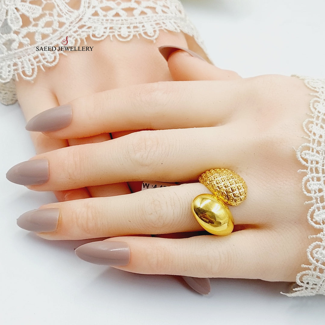 21K Gold Engraved Ring by Saeed Jewelry - Image 5