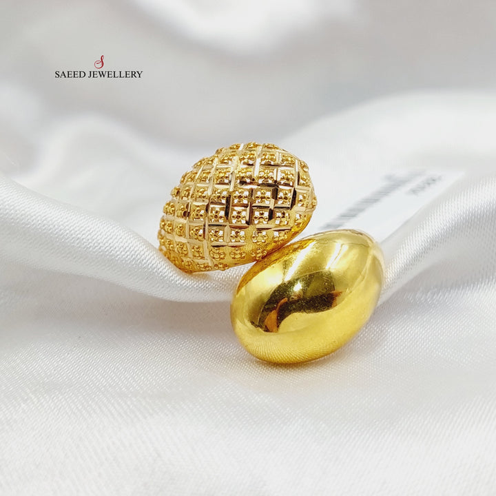 21K Gold Engraved Ring by Saeed Jewelry - Image 1