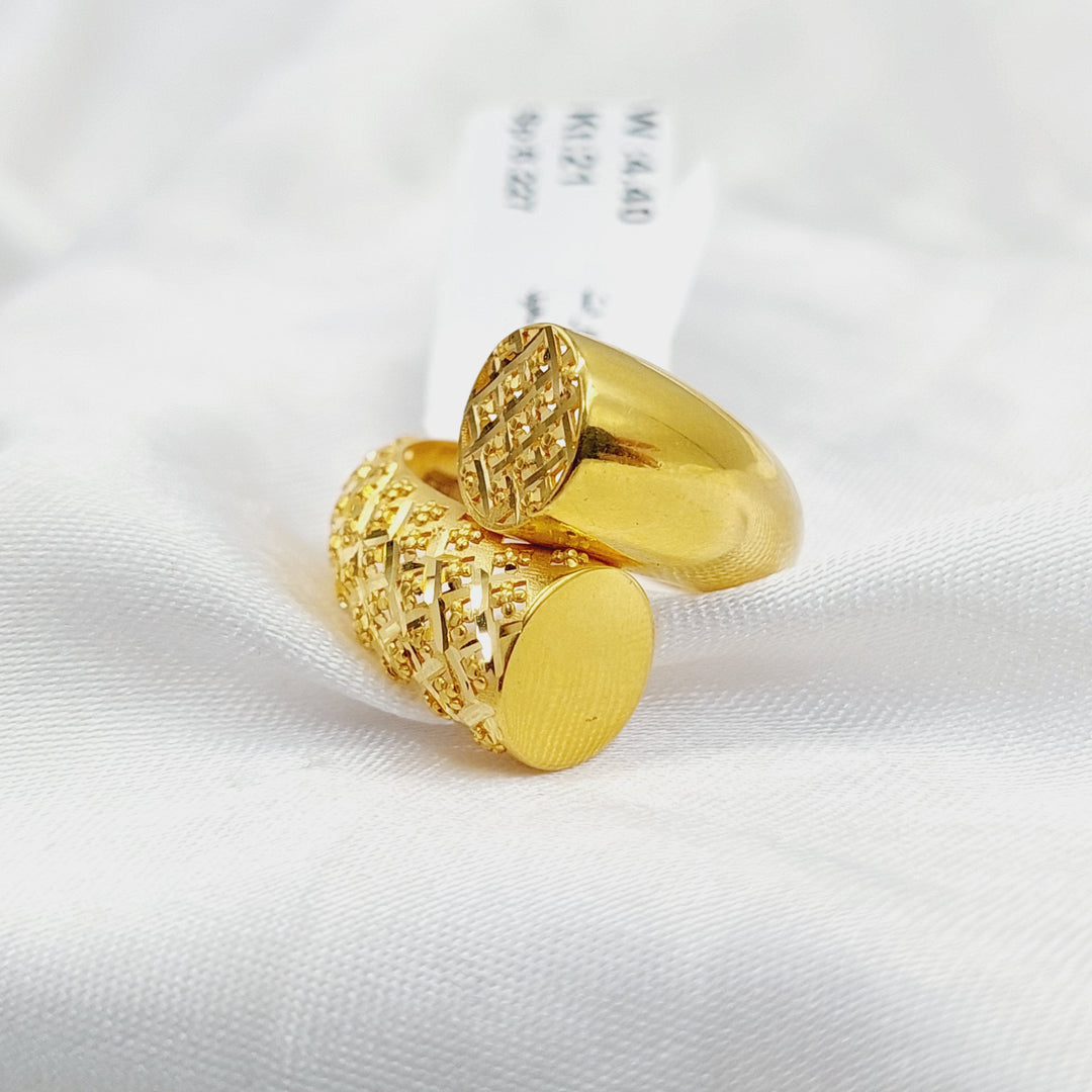 21K Gold Engraved Ring by Saeed Jewelry - Image 4