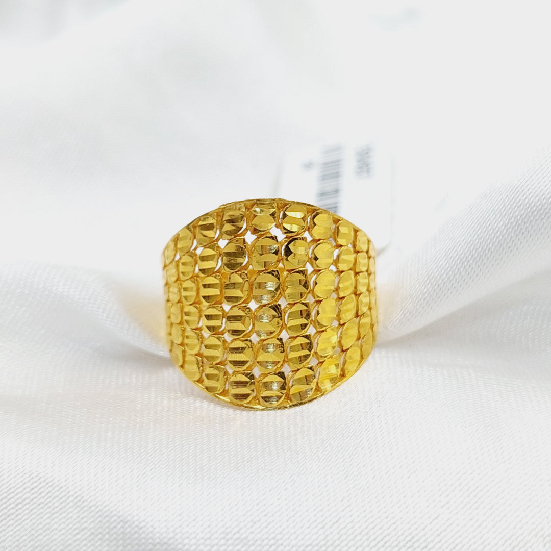 21K Gold Engraved Ring by Saeed Jewelry - Image 1