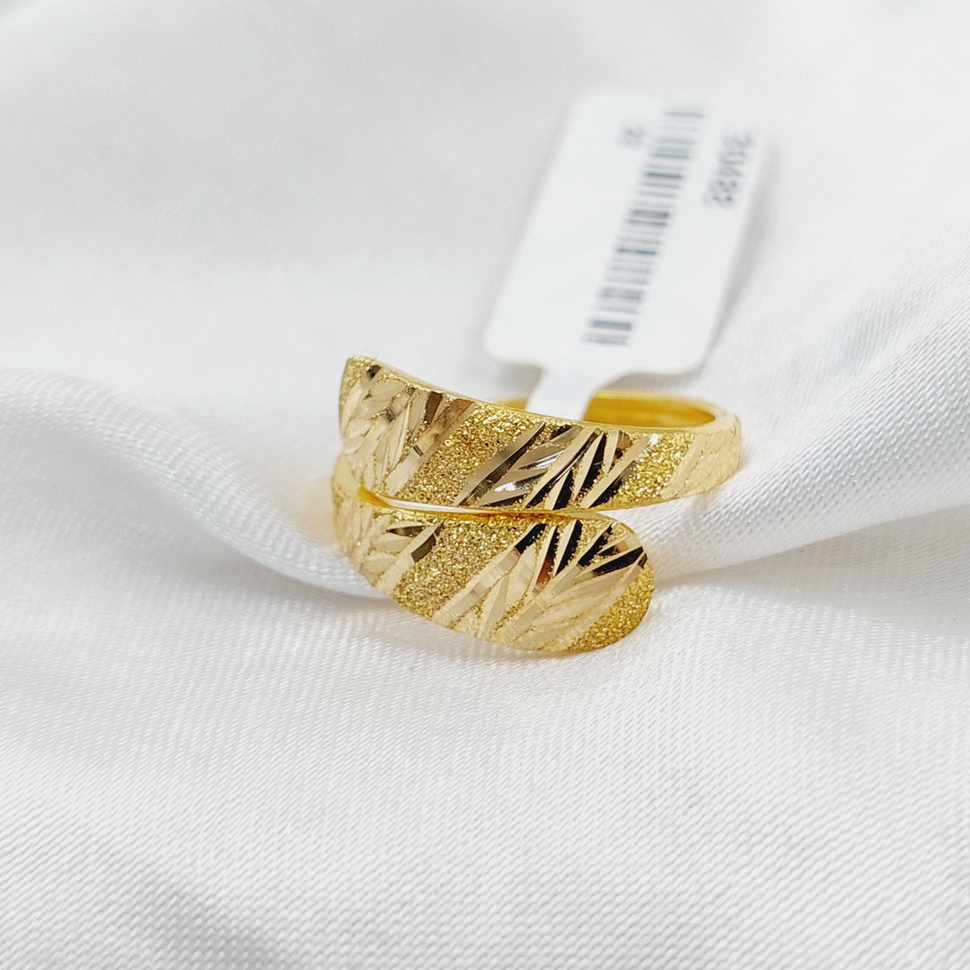 21K Gold Engraved Ring by Saeed Jewelry - Image 3