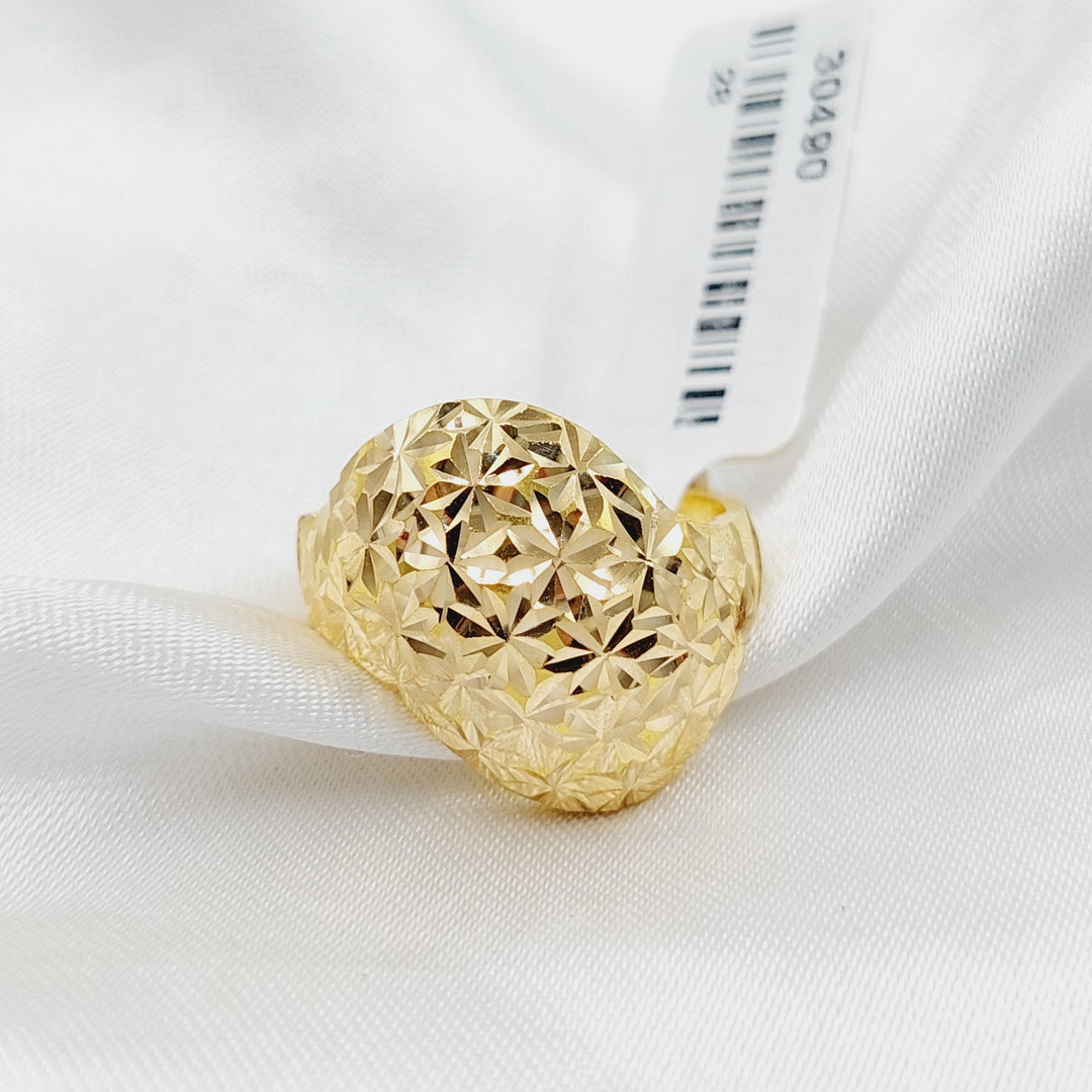 21K Gold Engraved Ring by Saeed Jewelry - Image 1