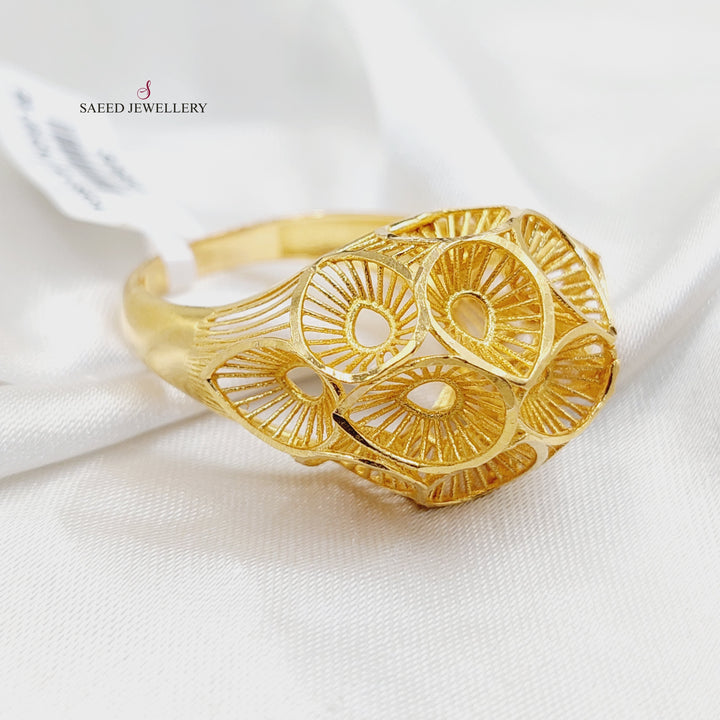 21K Gold Engraved Ring by Saeed Jewelry - Image 4