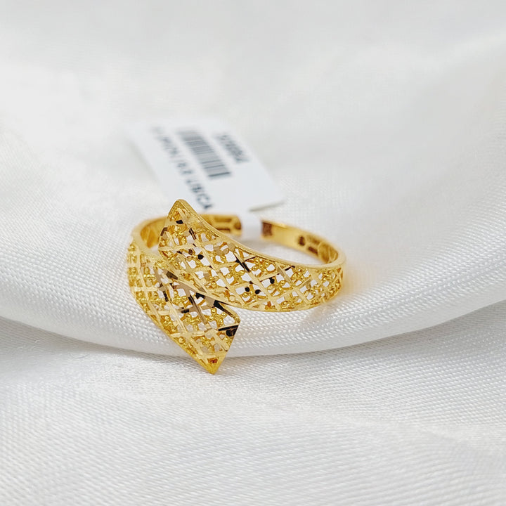 21K Gold Engraved Ring by Saeed Jewelry - Image 2