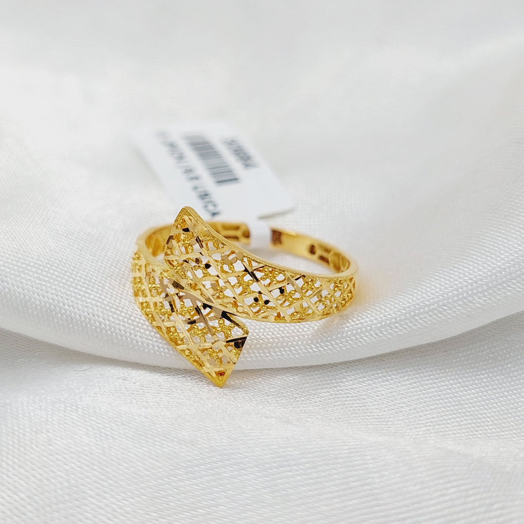 21K Gold Engraved Ring by Saeed Jewelry - Image 3