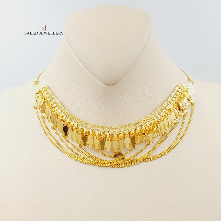 21K Gold Fancy Choker Necklace by Saeed Jewelry - Image 9