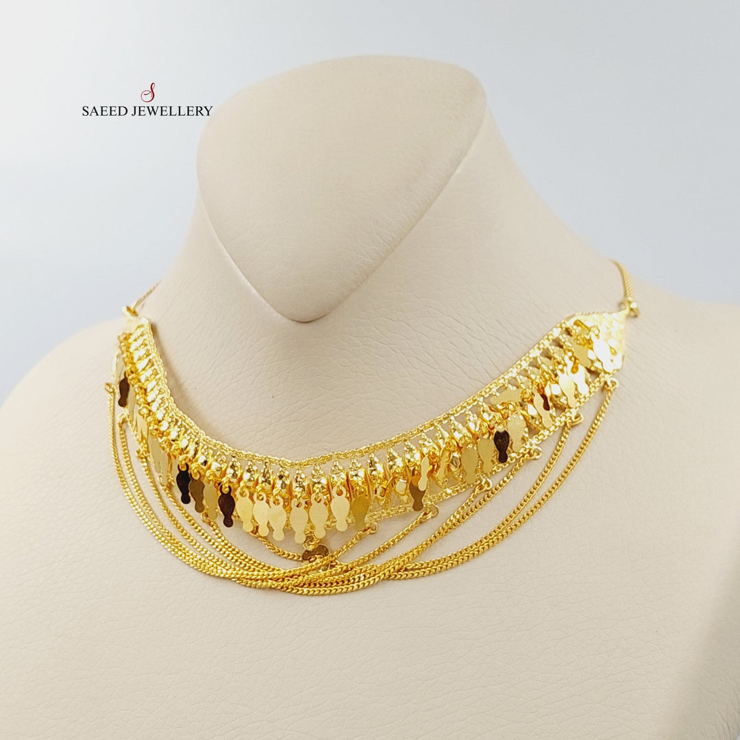 21K Gold Fancy Choker Necklace by Saeed Jewelry - Image 5