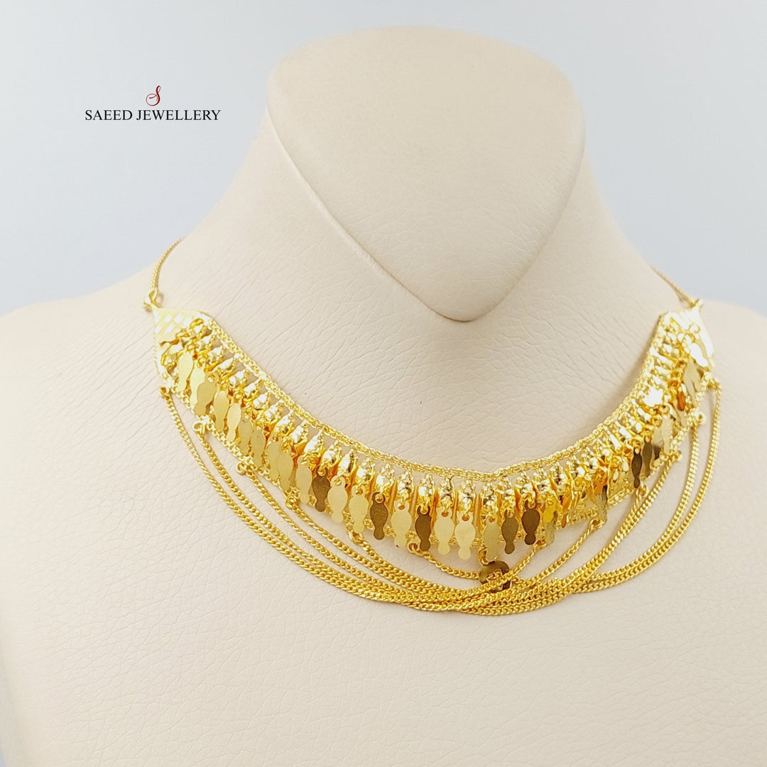 21K Gold Fancy Choker Necklace by Saeed Jewelry - Image 6