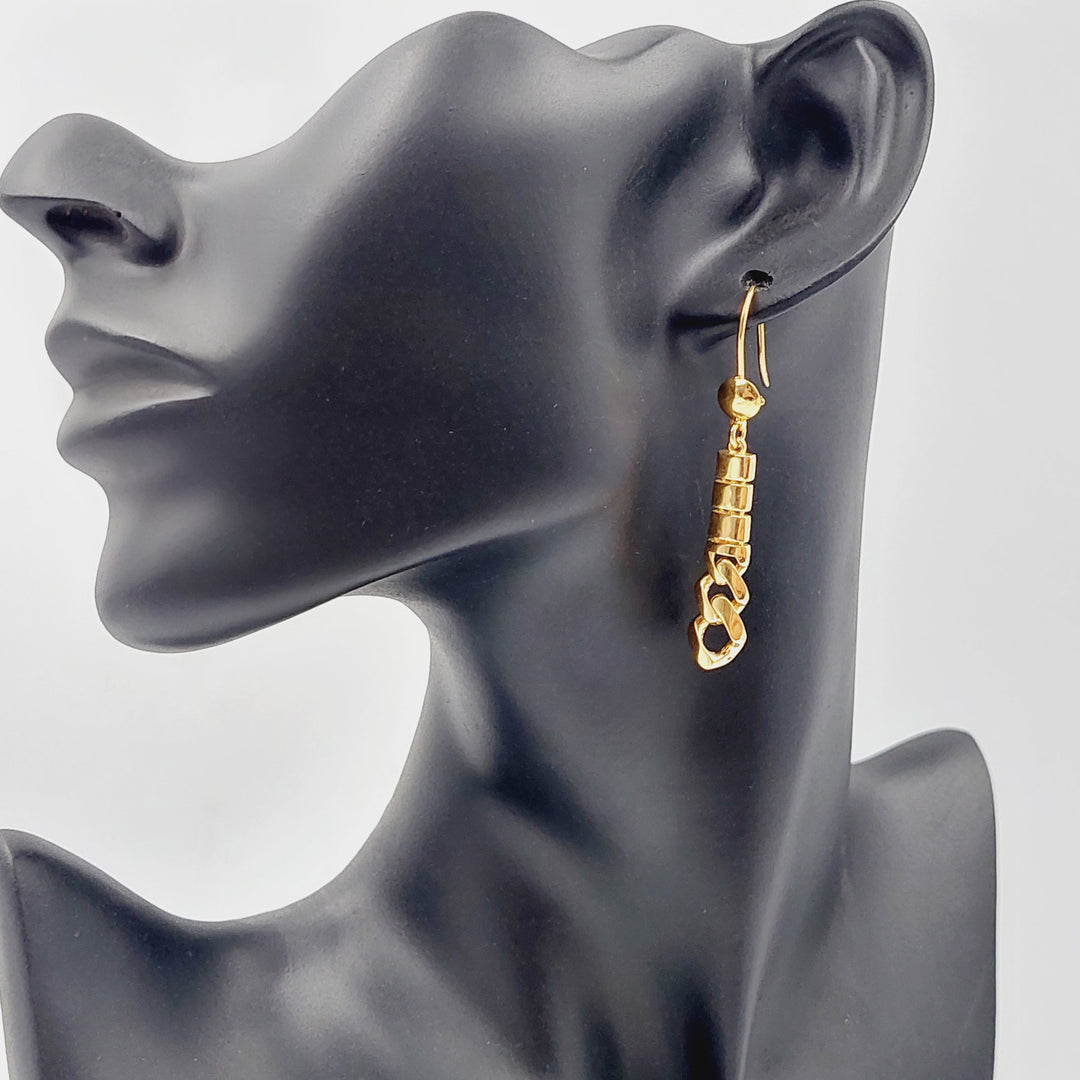 21K Gold Fancy Cuban Links Earrings by Saeed Jewelry - Image 2