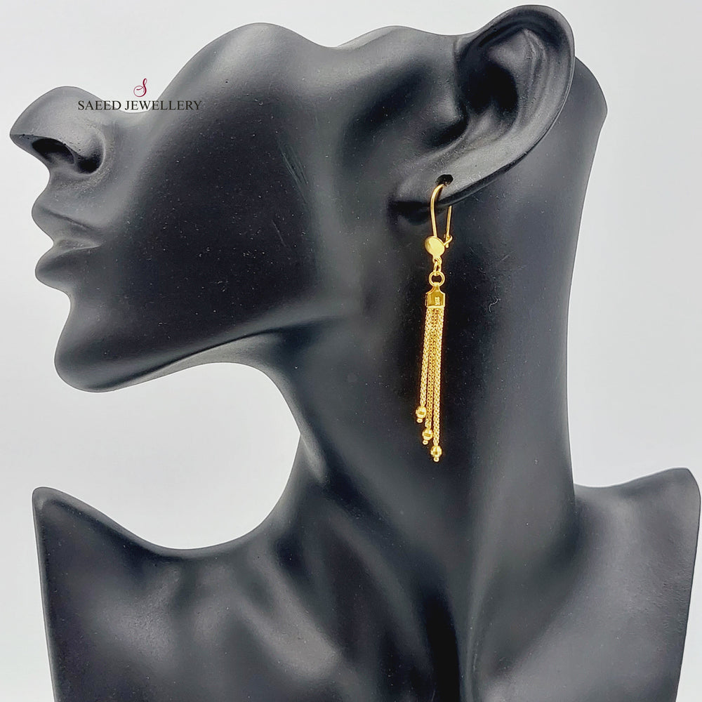 21K Gold Fancy Earrings by Saeed Jewelry - Image 2