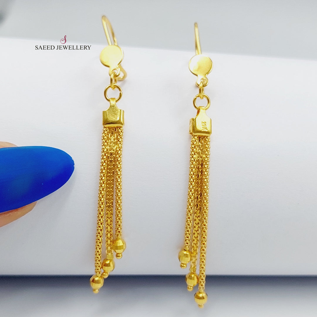 21K Gold Fancy Earrings by Saeed Jewelry - Image 4