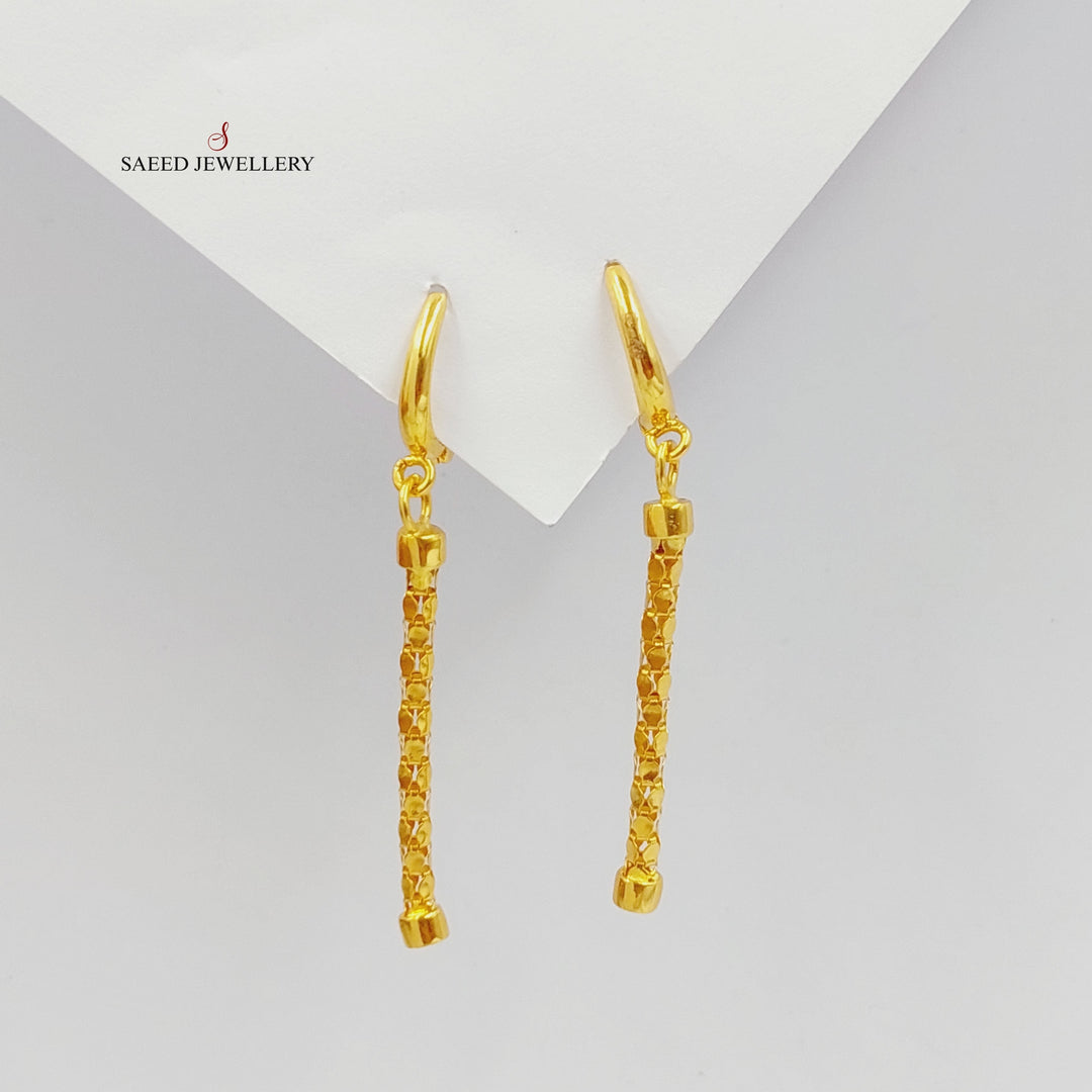 21K Gold Fancy Earrings by Saeed Jewelry - Image 4