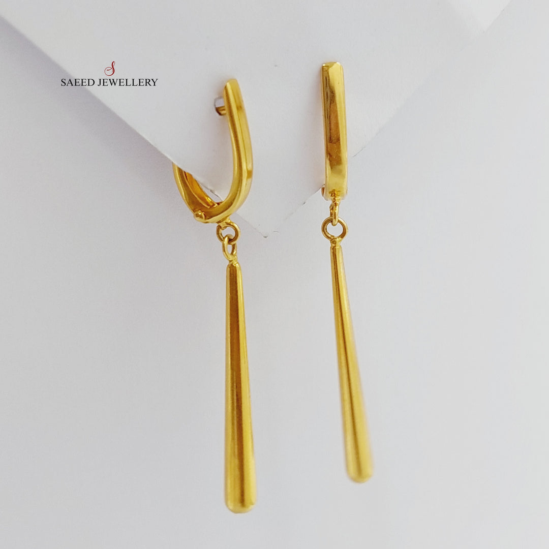 21K Gold Fancy Earrings by Saeed Jewelry - Image 5