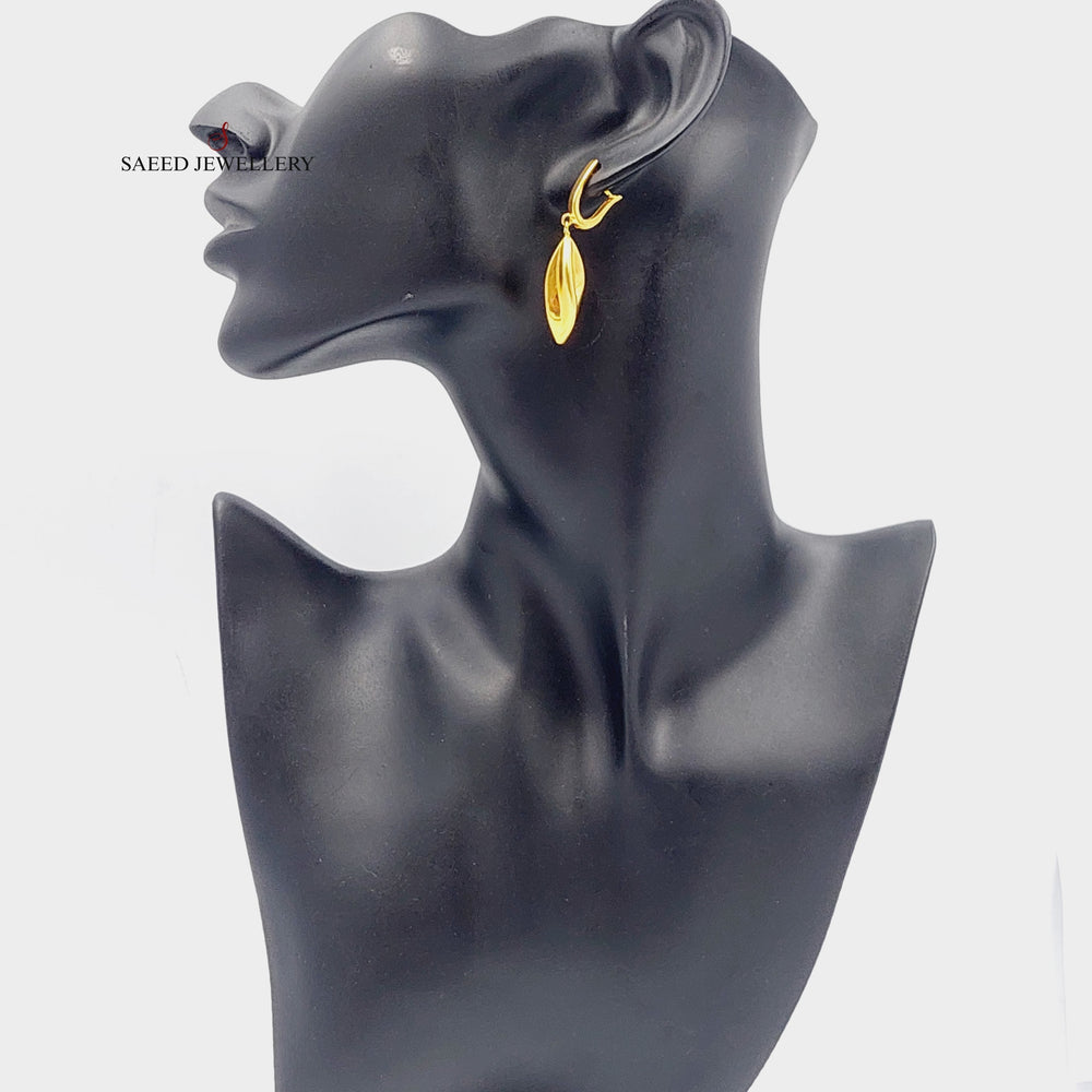 21K Gold Fancy Earrings by Saeed Jewelry - Image 2