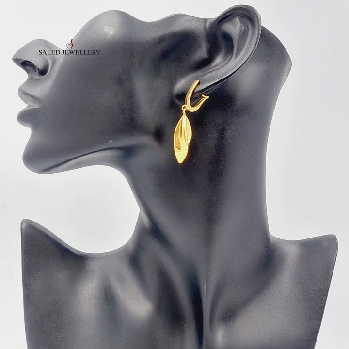 21K Gold Fancy Earrings by Saeed Jewelry - Image 3