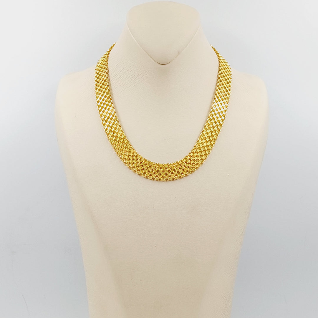 21K Gold Fancy Flat Necklace by Saeed Jewelry - Image 2