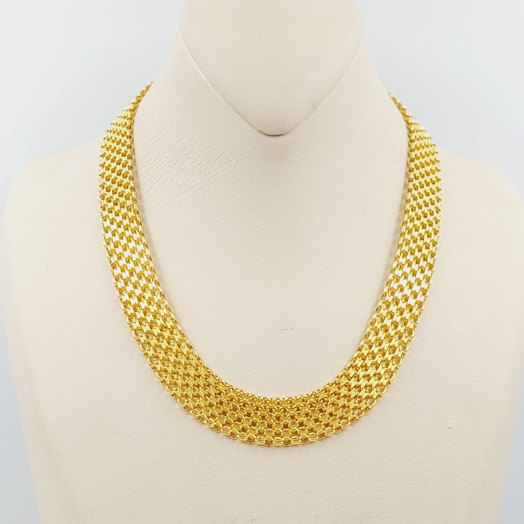 21K Gold Fancy Flat Necklace by Saeed Jewelry - Image 1