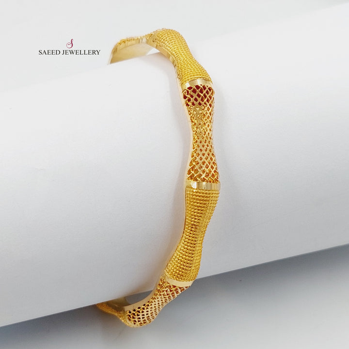 Fancy Kuwaiti Bangle  Made Of 21K Yellow Gold by Saeed Jewelry-30219