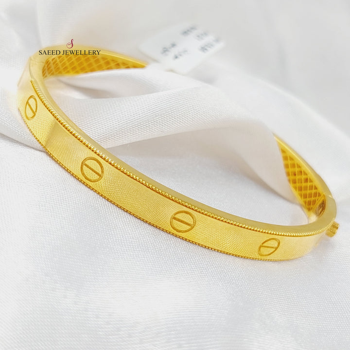 21K Gold Figaro Bangle Bracelet by Saeed Jewelry - Image 7