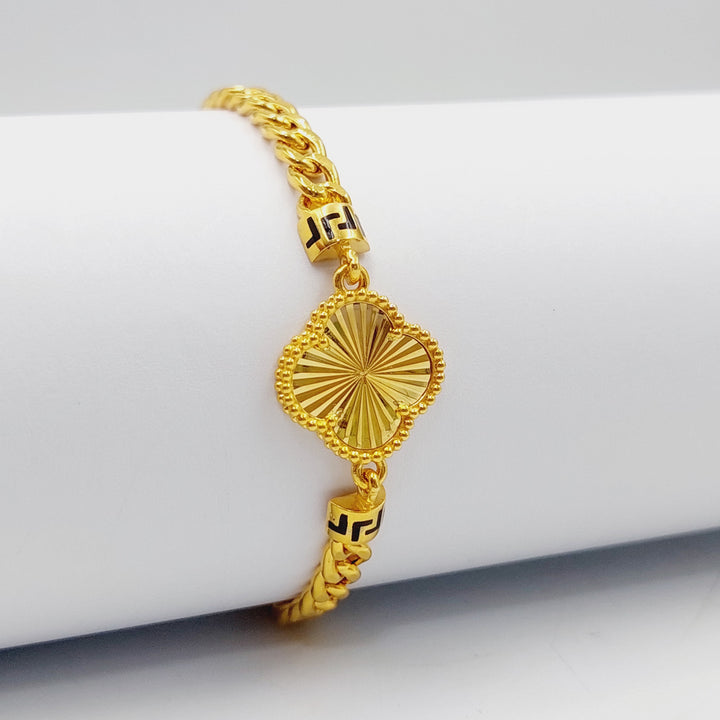 21K Gold Figaro Bracelet by Saeed Jewelry - Image 5