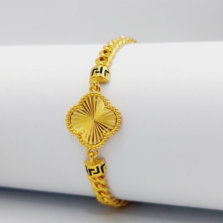 21K Gold Figaro Bracelet by Saeed Jewelry - Image 1