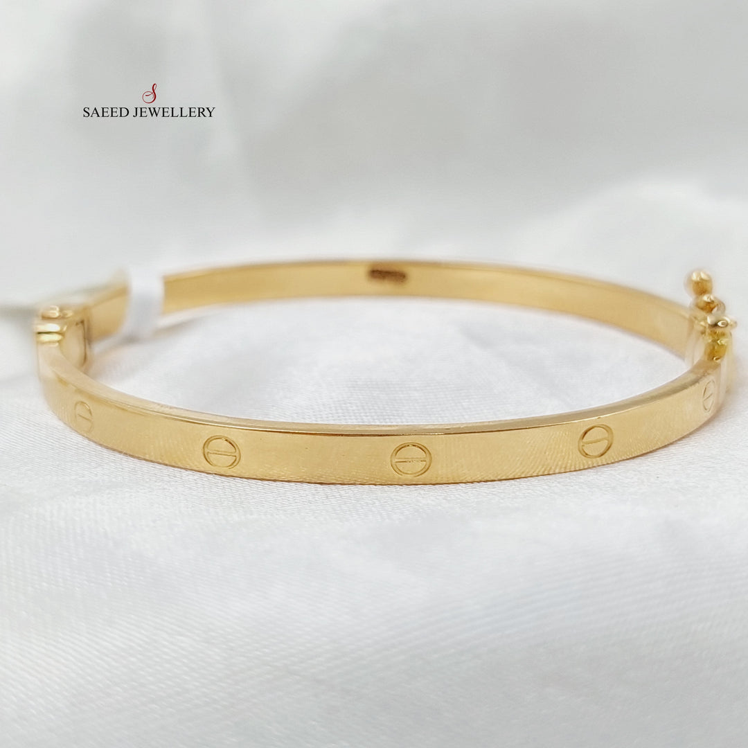 21K Gold Figaro Bangle Bracelet by Saeed Jewelry - Image 3