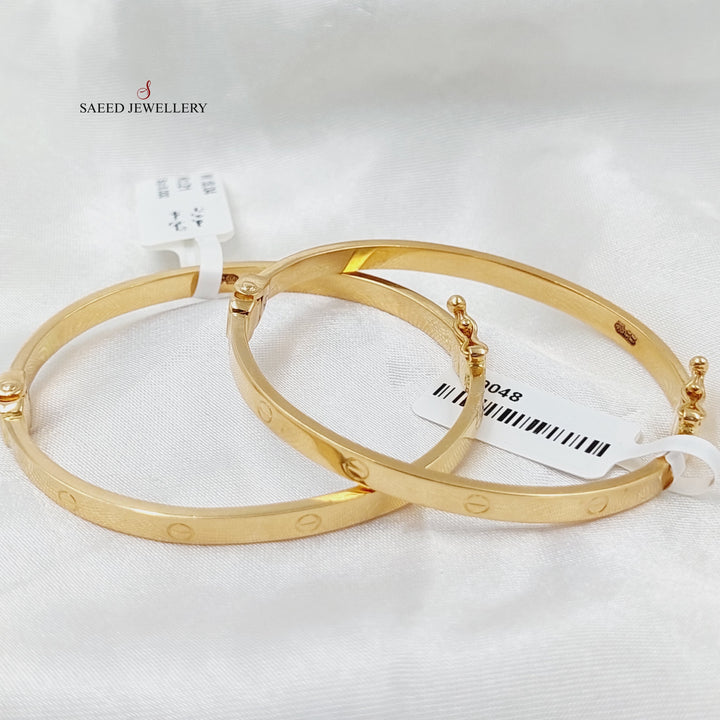 21K Gold Figaro Bangle Bracelet by Saeed Jewelry - Image 4