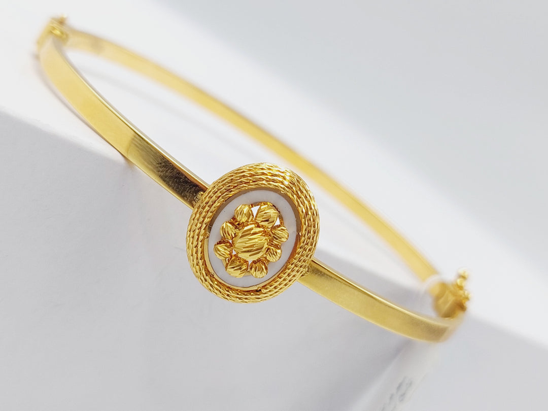 21K Gold Figaro Fancy Bangle Bracelet by Saeed Jewelry - Image 6