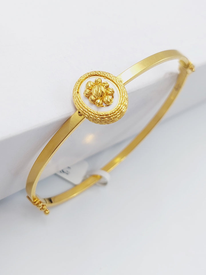 21K Gold Figaro Fancy Bangle Bracelet by Saeed Jewelry - Image 1