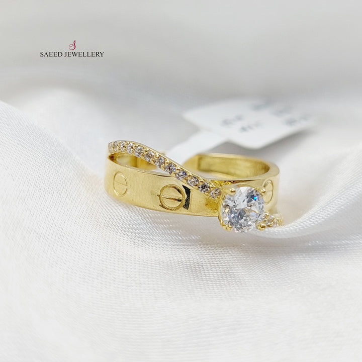 18K Gold Figaro Twins Wedding Ring by Saeed Jewelry - Image 3