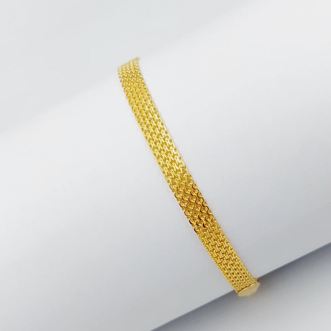 21K Gold Flat Bracelet by Saeed Jewelry - Image 4