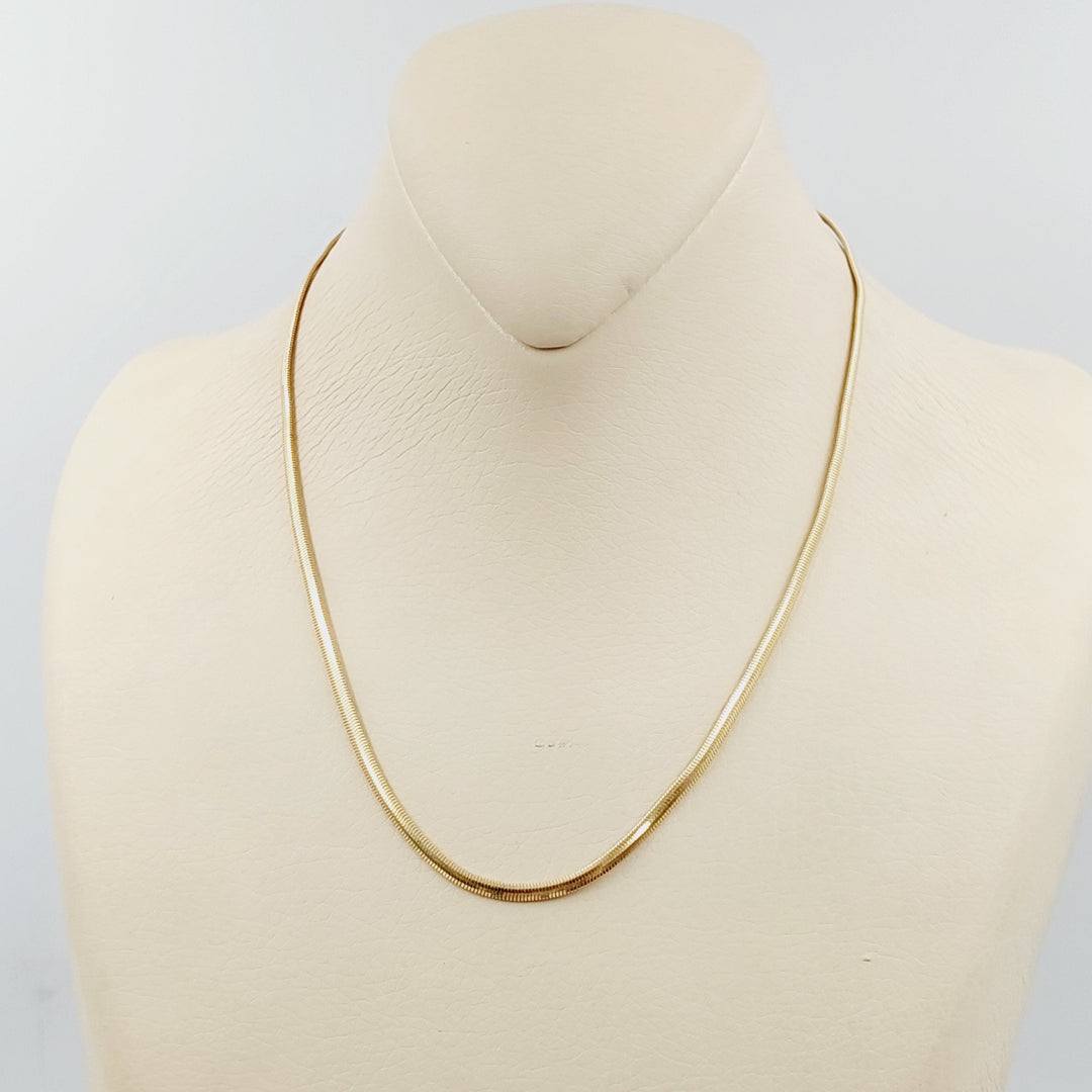 18K Gold Flat Chain 40cm by Saeed Jewelry - Image 4