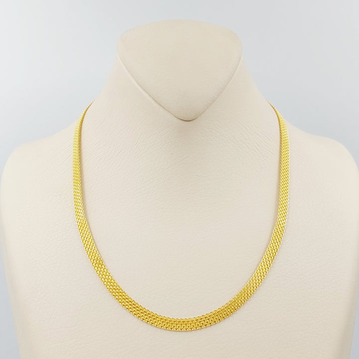 21K Gold 5mm Flat Chain 45cm by Saeed Jewelry - Image 1