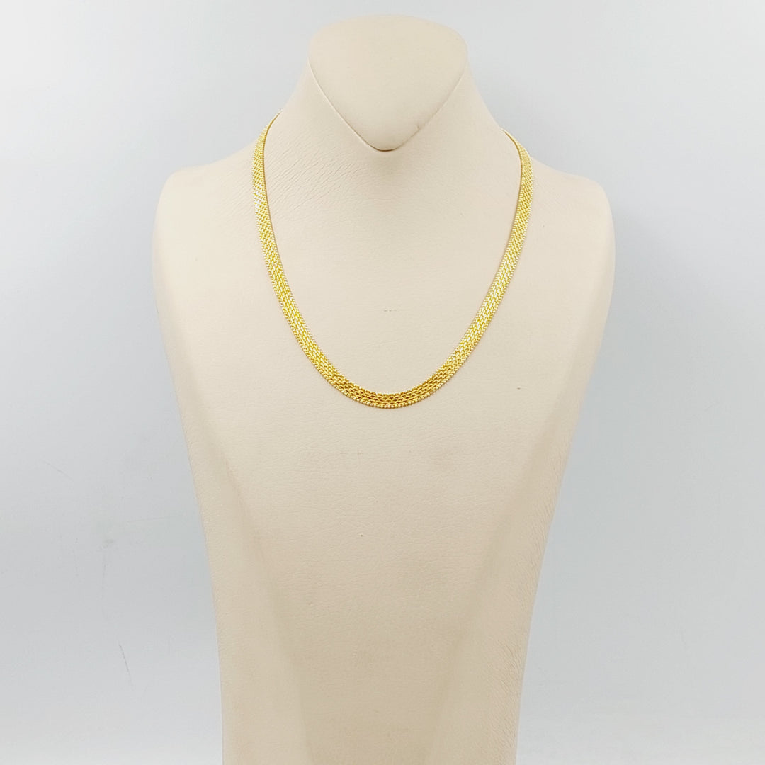 21K Gold Flat Fancy Necklace by Saeed Jewelry - Image 5