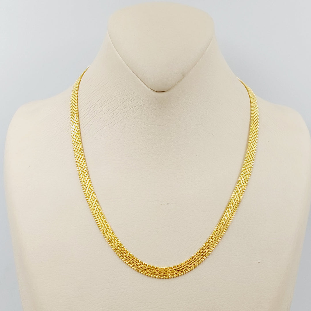 21K Gold Flat Fancy Necklace by Saeed Jewelry - Image 1