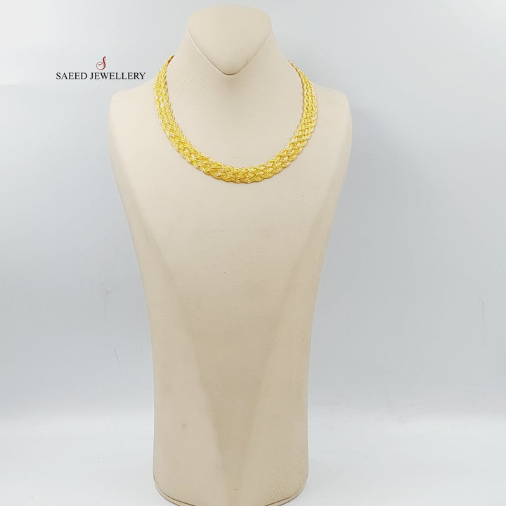 21K Gold Flat Fancy Necklace by Saeed Jewelry - Image 4