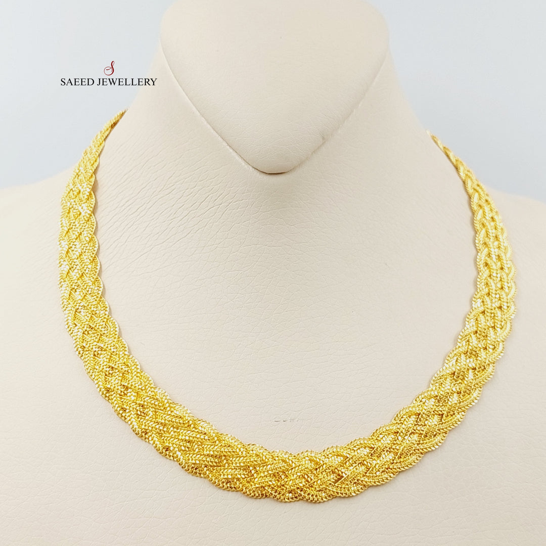 21K Gold Flat Fancy Necklace by Saeed Jewelry - Image 1