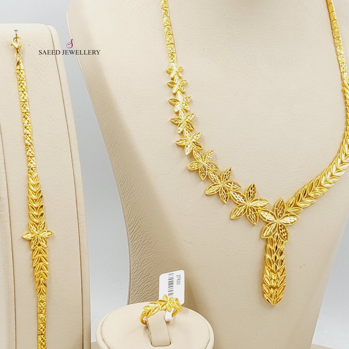 21K Gold Four Pieces Spike Set by Saeed Jewelry - Image 8