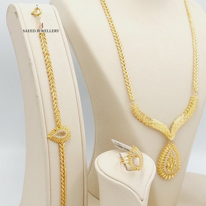 21K Gold Four Pieces Spike Set by Saeed Jewelry - Image 6