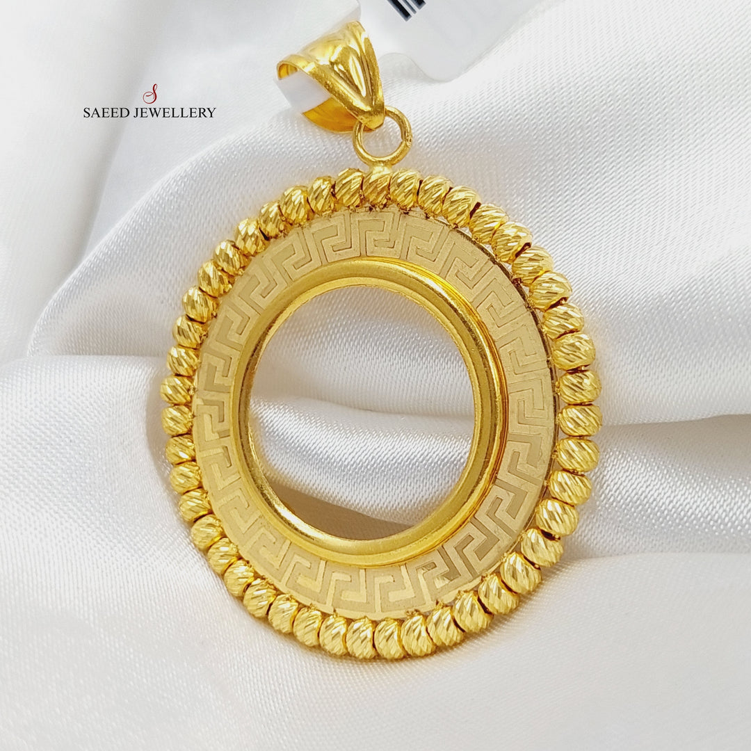 21K Gold Balls Frame Pendant by Saeed Jewelry - Image 3