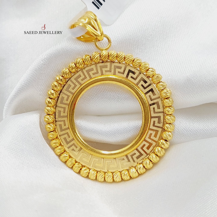 21K Gold Balls Frame Pendant by Saeed Jewelry - Image 4