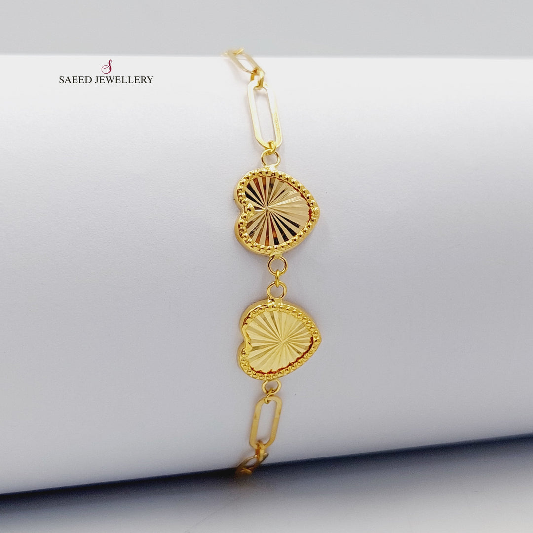 18K Gold Heart Bracelet by Saeed Jewelry - Image 3