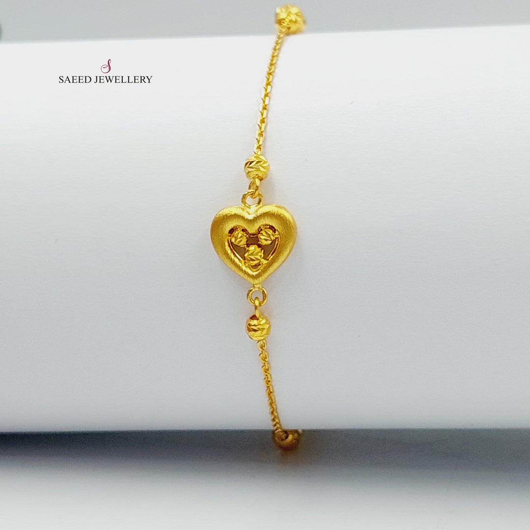 21K Gold Heart Bracelet by Saeed Jewelry - Image 4