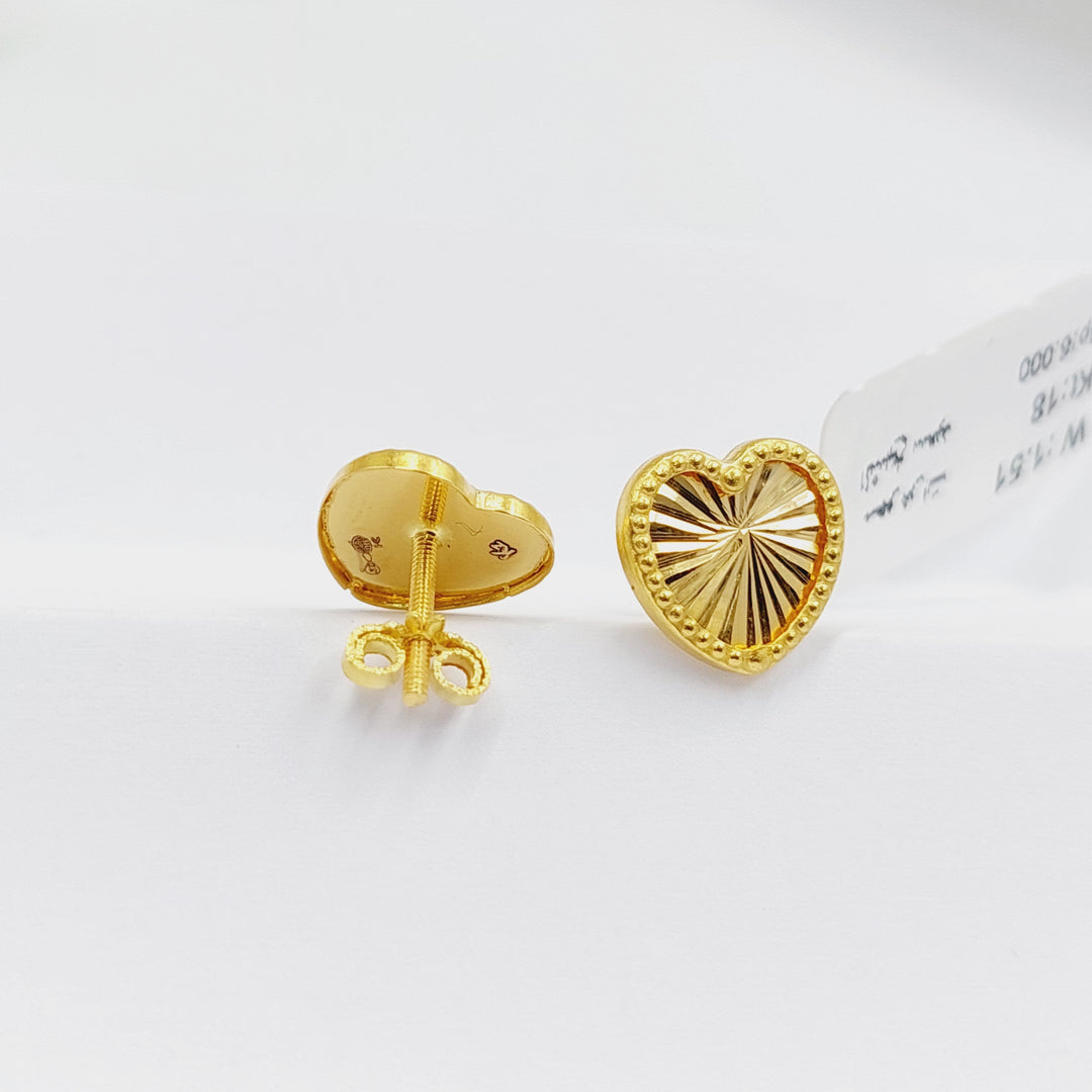 18K Gold Heart Earrings by Saeed Jewelry - Image 4