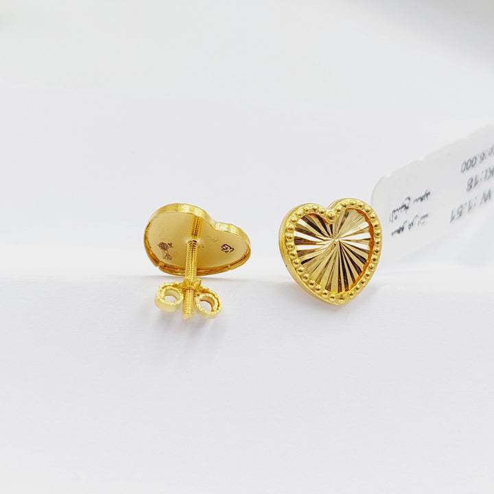 18K Gold Heart Earrings by Saeed Jewelry - Image 4