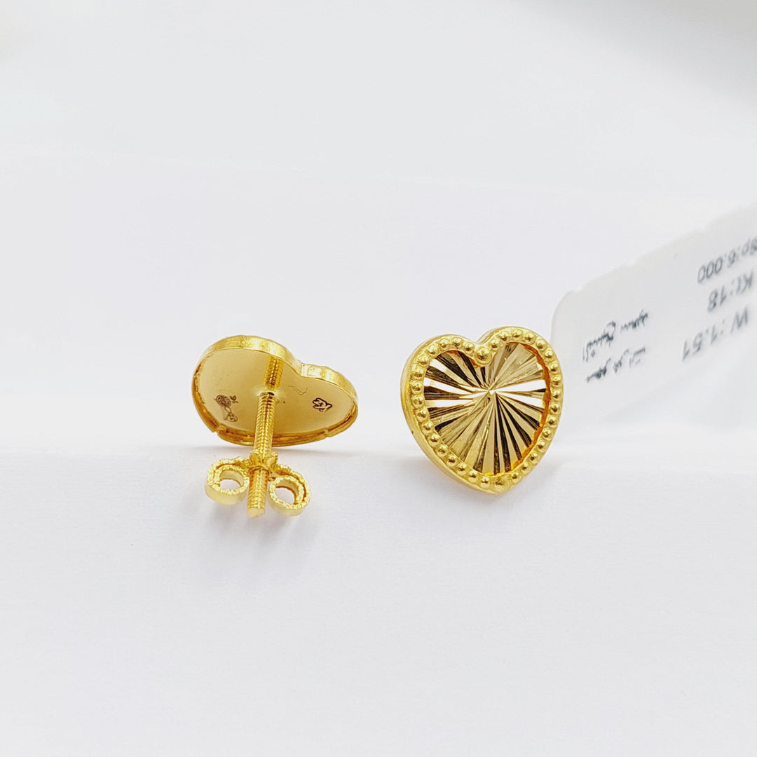 18K Gold Heart Earrings by Saeed Jewelry - Image 5