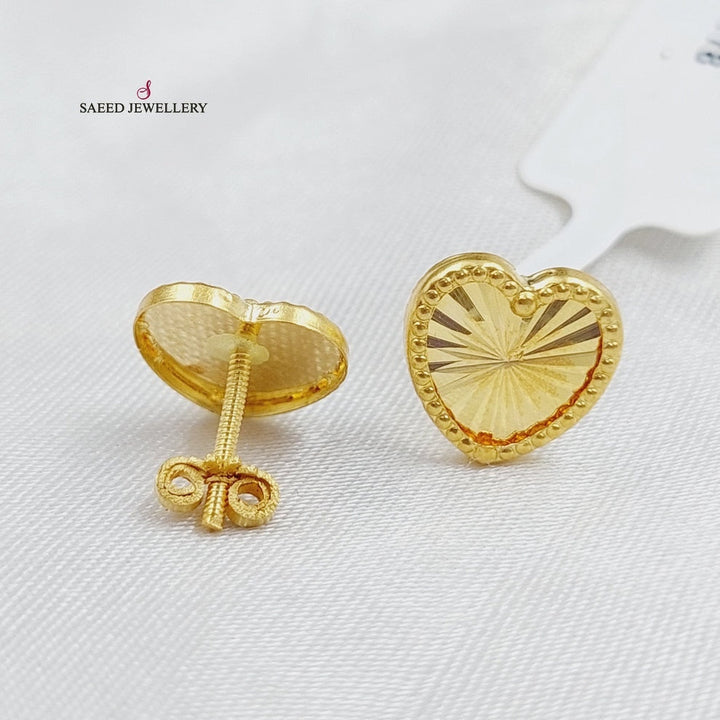 18K Gold Heart Earrings by Saeed Jewelry - Image 4