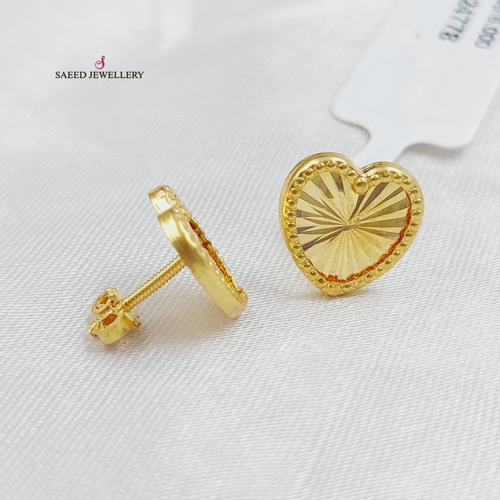 18K Gold Heart Earrings by Saeed Jewelry - Image 9