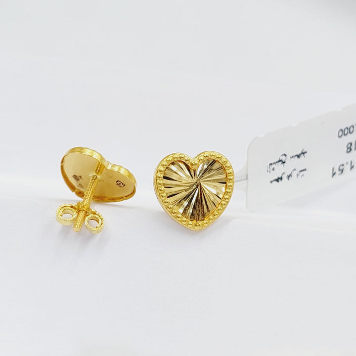 18K Gold Heart Earrings by Saeed Jewelry - Image 3